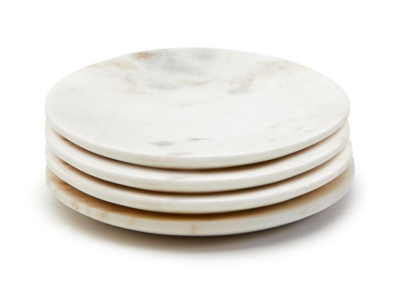 Marble Saucer Coaster Set