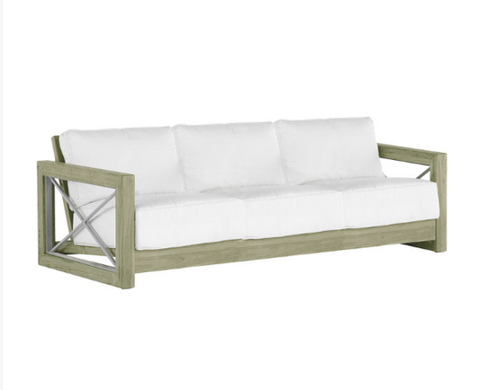 Malta Teak Sofa Oyster Teak/Brushed Stainless