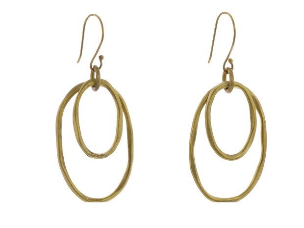 Brass Duo Form Earrings