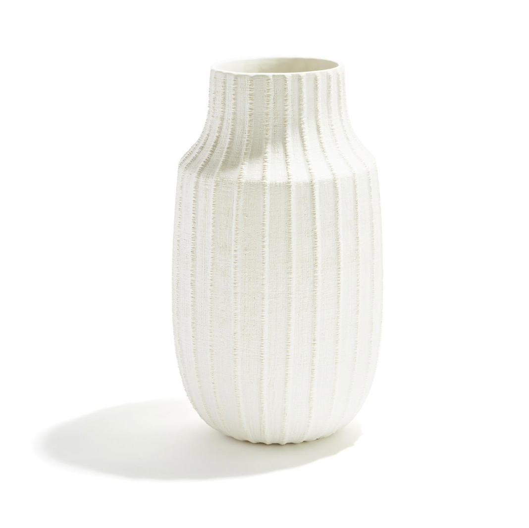 Ribbed Linen Vase