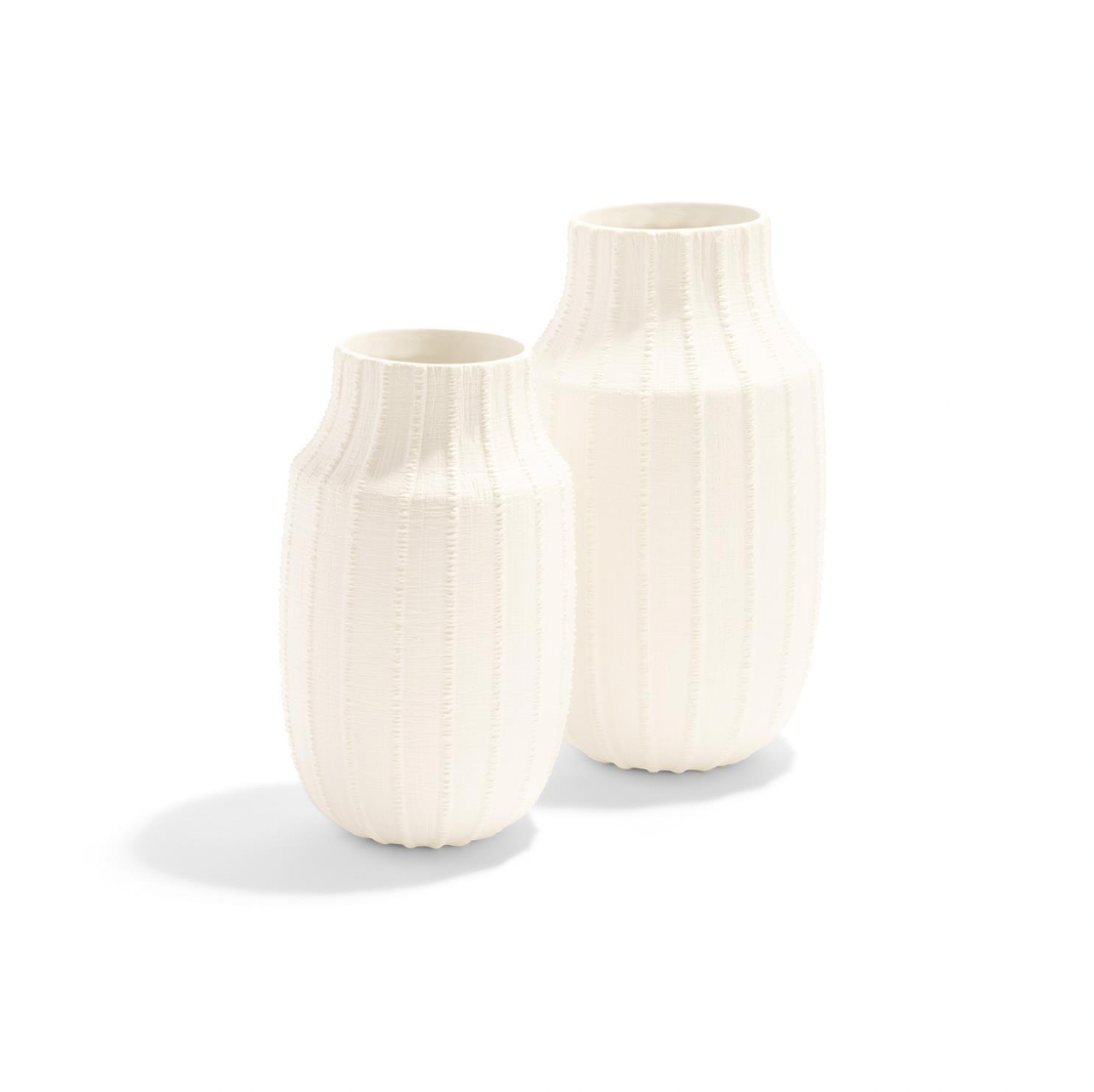 Ribbed Linen Vase