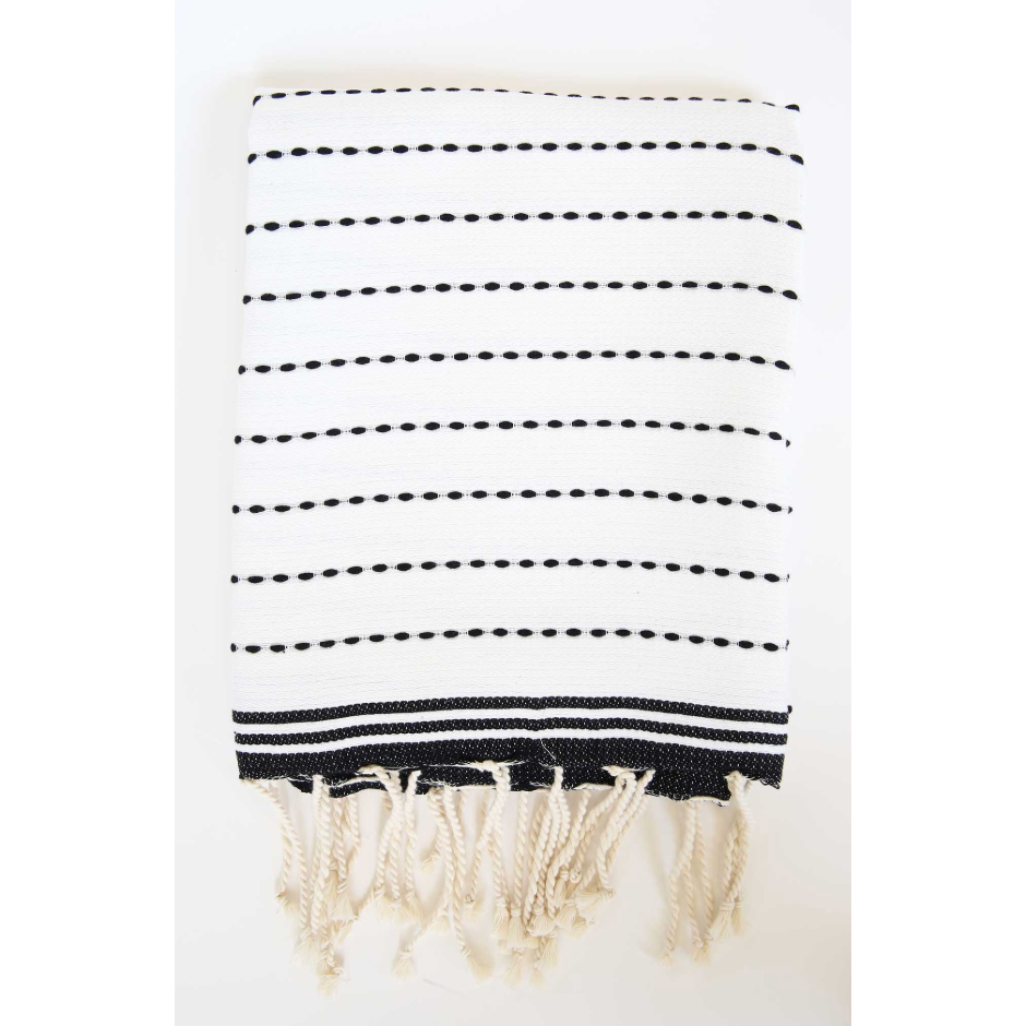 Black & White Turkish Bath Towel