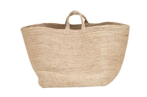 Hand-Woven Jute Baskets with Handles