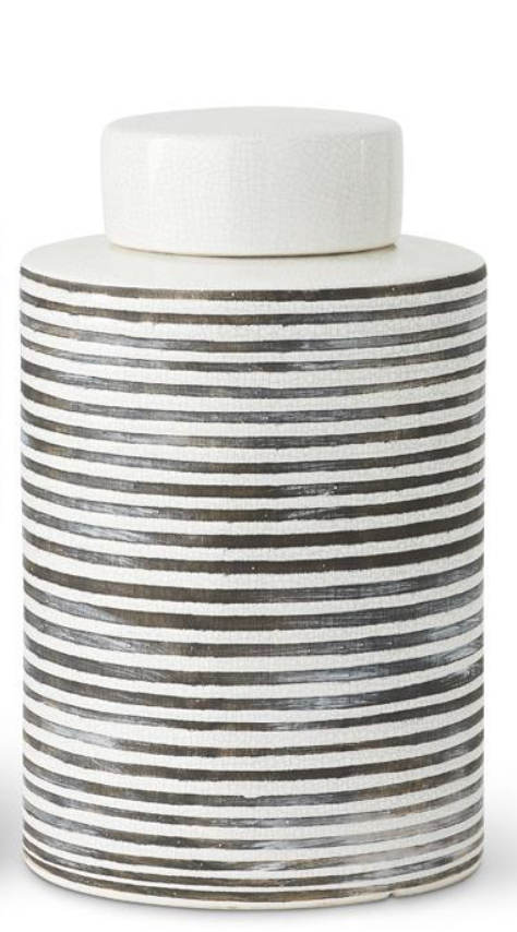 Black and White Crackle Canister