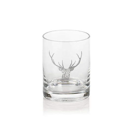 Stag Head Double Old Fashioned Glass