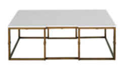 White and Brass Coffee Table