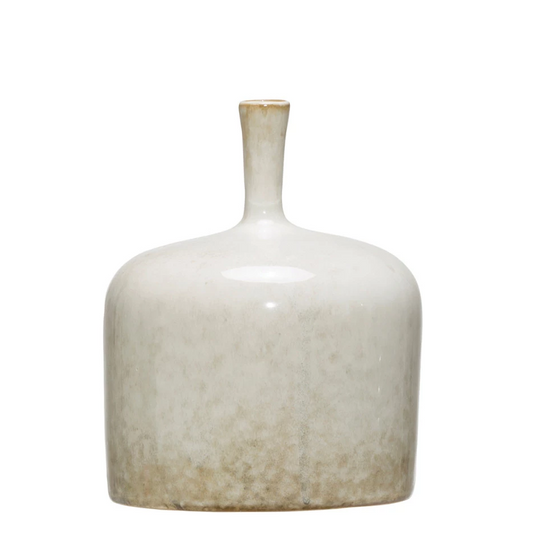Small White Reactive Glaze Vase
