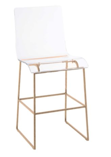 Acrylic and Gold Counter Stool